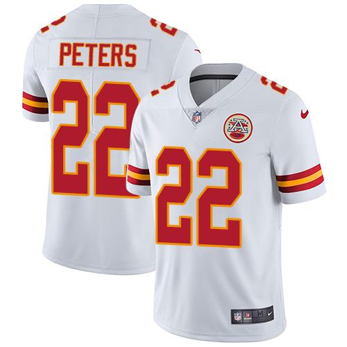 Nike Kansas City Chiefs #22 Marcus Peters White Men’s Stitched NFL Vapor Untouchable Limited Jersey