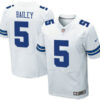 Men’s Dallas Cowboys #5 Dan Bailey White Road NFL Nike Elite Jersey