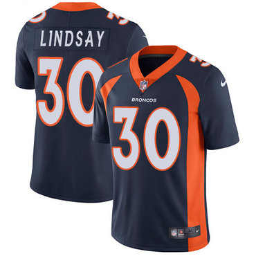 Nike Denver Broncos #30 Phillip Lindsay Navy Blue Alternate Men’s Stitched NFL Vapor Untouchable Limited Jersey