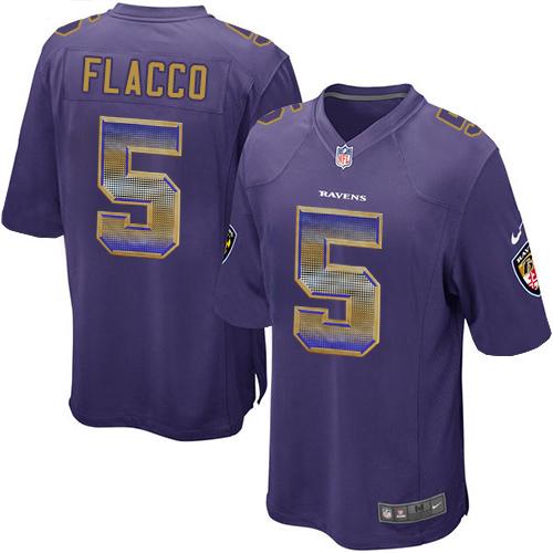 Nike Baltimore Ravens #5 Joe Flacco Purple Team Color Men’s Stitched NFL Limited Strobe Jersey