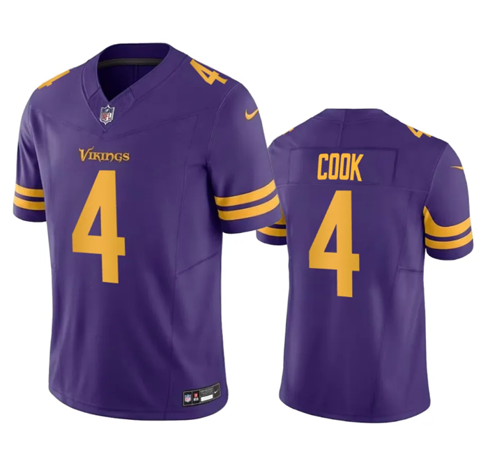 Men’s Minnesota Vikings #4 Dalvin Cook Purple 2023 F.U.S.E. Color Rush Stitched Jersey
