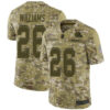 Browns #26 Greedy Williams Camo Men’s Stitched Football Limited 2018 Salute To Service Jersey