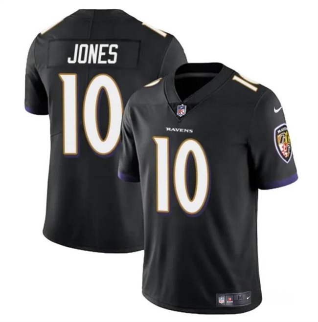 Men’s Baltimore Ravens #10 Emory Jones Black Vapor Limited Football Jersey