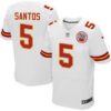 Men’s Kansas City Chiefs #5 Cairo Santos White Road NFL Nike Elite Jersey