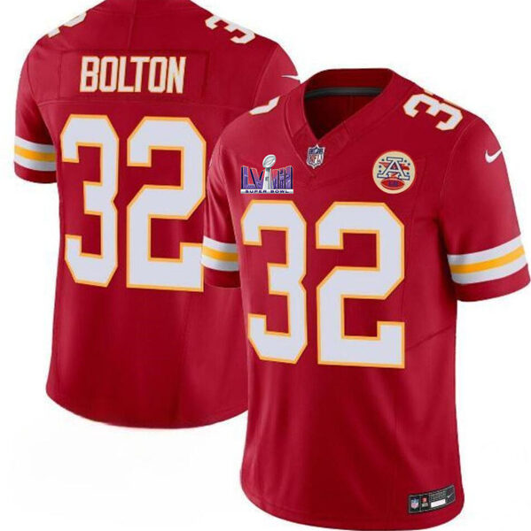 Men’s Kansas City Chiefs #32 Nick Bolton Red F.U.S.E. Super Bowl LVIII Patch Vapor Untouchable Limited Football Stitched Jersey