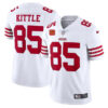 Men’s San Francisco 49ers 2022 #85 George Kittle White New Scarlet With 4-star C Patch Vapor Untouchable Limited Stitched Football Jersey