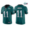 Men’s Philadelphia Eagles #11 A. J. Brown Green Super Bowl LVII Patch Vapor Untouchable Limited Stitched Jersey
