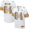 Nike Steelers #84 Antonio Brown White Men’s Stitched NFL Elite Gold Jersey