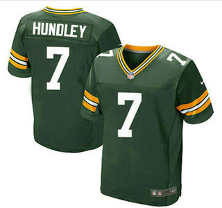 Men’s Green Bay Packers #7 Brett Hundley Home Green Team Color Stitched NFL Nike Elite Jersey