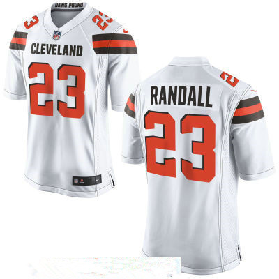 Men’s Cleveland Browns #23 Damarious Randall White Road Stitched NFL Nike Game Jersey