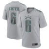 Men’s Philadelphia Eagles #6 DeVonta Smith Gray Atmosphere Fashion Stitched Game Jersey