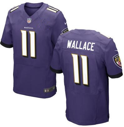 Men’s Baltimore Ravens #11 Mike Wallace Purple Team Color NFL Nike Elite Jersey