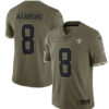 Men’s New Orleans Saints #8 Archie Manning 2022 Olive Salute To Service Limited Stitched Jersey