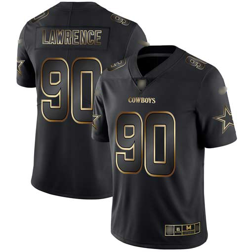 Cowboys #90 Demarcus Lawrence Black Gold Men’s Stitched Football Vapor Untouchable Limited Jersey
