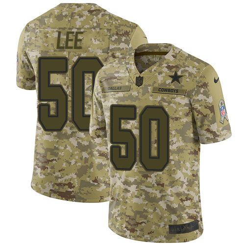 Nike Cowboys #50 Sean Lee Camo Men’s Stitched NFL Limited 2018 Salute To Service Jersey