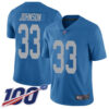Lions #33 Kerryon Johnson Blue Throwback Men’s Stitched Football 100th Season Vapor Limited Jersey