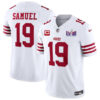 Men’s San Francisco 49ers #19 Deebo Samuel White 2024 F.U.S.E. Super Bowl LVIII Patch And 1-star C Patch Vapor Untouchable Limited Football Stitched Jersey