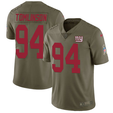 Nike New York Giants #94 Dalvin Tomlinson Olive Men’s Stitched NFL Limited 2017 Salute to Service Jersey