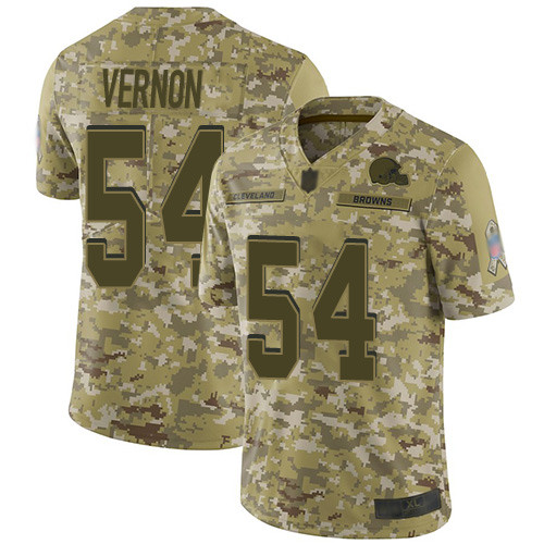 Men’s Cleveland Browns #54 Olivier Vernon Camo Men’s Stitched Football Limited 2018 Salute To Service Jersey