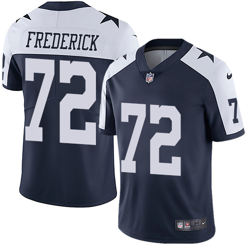 Nike Dallas Cowboys #72 Travis Frederick Navy Blue Thanksgiving Men’s Stitched NFL Vapor Untouchable Limited Throwback Jersey