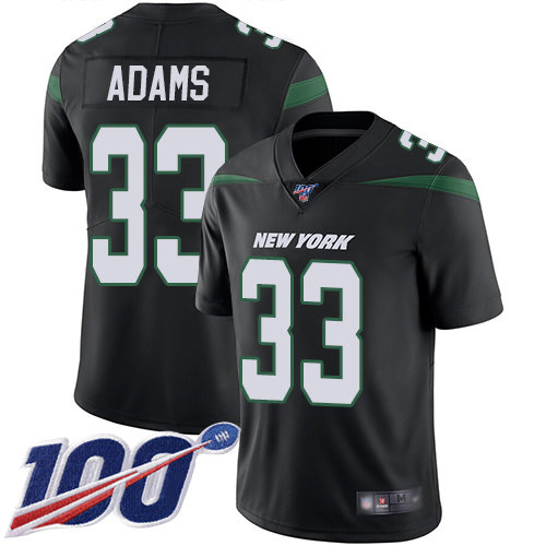 Jets #33 Jamal Adams Black Alternate Men’s Stitched Football 100th Season Vapor Limited Jersey
