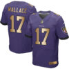 Nike Ravens #17 Mike Wallace Purple Team Color Men’s Stitched NFL New Elite Gold Jersey