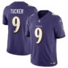 Men’s Baltimore Ravens #9 Justin Tucker Purple 2023 F.U.S.E Vapor Jersey