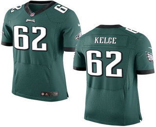 Men’s Philadelphia Eagles #62 Jason Kelce NEW Midnight Green Team Color Stitched NFL Nike Elite Jersey