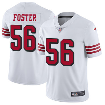 Nike 49ers #56 Reuben Foster White Rush Men’s Stitched NFL Vapor Untouchable Limited Jersey