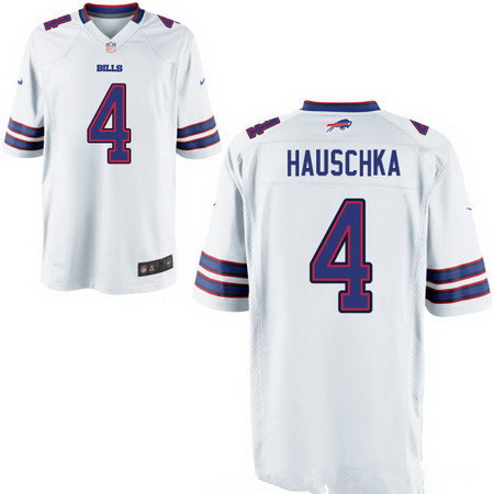 Men’s Buffalo Bills #4 Stephen Hauschka White Road Stitched NFL Nike Elite Jersey