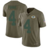 Nike Green Bay Packers #4 Brett Favre Olive Men’s Stitched NFL Limited 2017 Salute To Service Jersey
