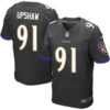 Men’s Baltimore Ravens #91 Courtney Upshaw Black Alternate NFL Nike Elite Jersey