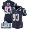 #93 Limited Lawrence Guy Navy Blue Nike NFL Home Women’s Jersey New England Patriots Vapor Untouchable Super Bowl LIII Bound