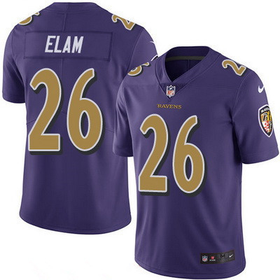 Men’s Baltimore Ravens #26 Matt Elam Purple 2016 Color Rush Stitched NFL Nike Limited Jersey