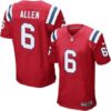 Men’s New England Patriots #6 Ryan Allen Red Alternate NFL Nike Elite Jersey