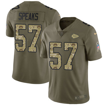 Nike Kansas City Chiefs #57 Breeland Speaks Olive Camo Men’s Stitched NFL Limited 2017 Salute To Service Jersey