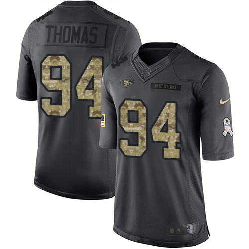 Nike San Francisco 49ers #94 Solomon Thomas Black Men’s Stitched NFL Limited 2016 Salute to Service Jersey