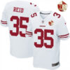 Men’s San Francisco 49ers #35 Eric Reid White 70th Anniversary Patch Stitched NFL Nike Elite Jersey