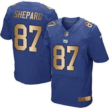 Nike Giants #87 Sterling Shepard Royal Blue Team Color Men’s Stitched NFL Elite Gold Jersey
