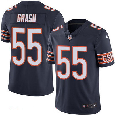 Men’s Chicago Bears #55 Hroniss Grasu Navy Blue 2016 Color Rush Stitched NFL Nike Limited Jersey