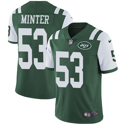 Nike New York Jets #53 Kevin Minter Green Team Color Men’s Stitched NFL Vapor Untouchable Limited Jersey