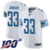 Lions #33 Kerryon Johnson White Men’s Stitched Football 100th Season Vapor Limited Jersey