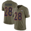 Nike Broncos #28 Royce Freeman Olive Men’s Stitched NFL Limited 2017 Salute To Service Jersey