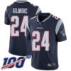Patriots #24 Stephon Gilmore Navy Blue Team Color Men’s Stitched Football 100th Season Vapor Limited Jersey
