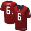Men’s Houston Texans #6 T. J. Yates Red Alternate NFL Nike Elite Jersey