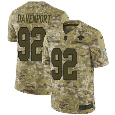 Nike Saints #92 Marcus Davenport Camo Men’s Stitched NFL Limited 2018 Salute To Service Jersey