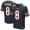 Men’s Chicago Bears #8 Jimmy Clausen Navy Blue Team Color NFL Nike Elite Jersey