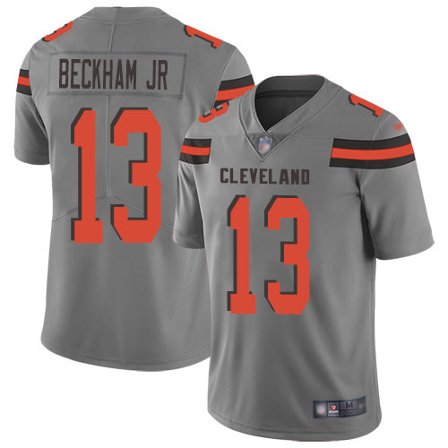 Browns #13 Odell Beckham Jr Gray Men’s Stitched Football Limited Inverted Legend Jersey