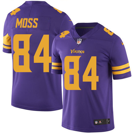 Nike Minnesota Vikings #84 Randy Moss Purple Men’s Stitched NFL Limited Rush Jersey