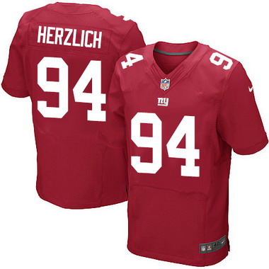 Men’s New York Giants #94 Mark Herzlich Red Alternate NFL Nike Elite Jersey